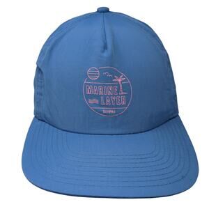 Marine Layer Slideback 5 Panel Cap Blue One Size Adjustable Printed Polyester